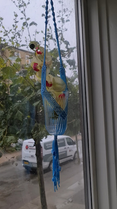 I love my lastest macrame project, diamond plant hanger#macrame #planthanger #DIY #handmade #crafts