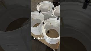 Replaces 15 Tube-Type - 17.5x6.75 Import Open Center (Dayton) White Steel #lowboytrailer
