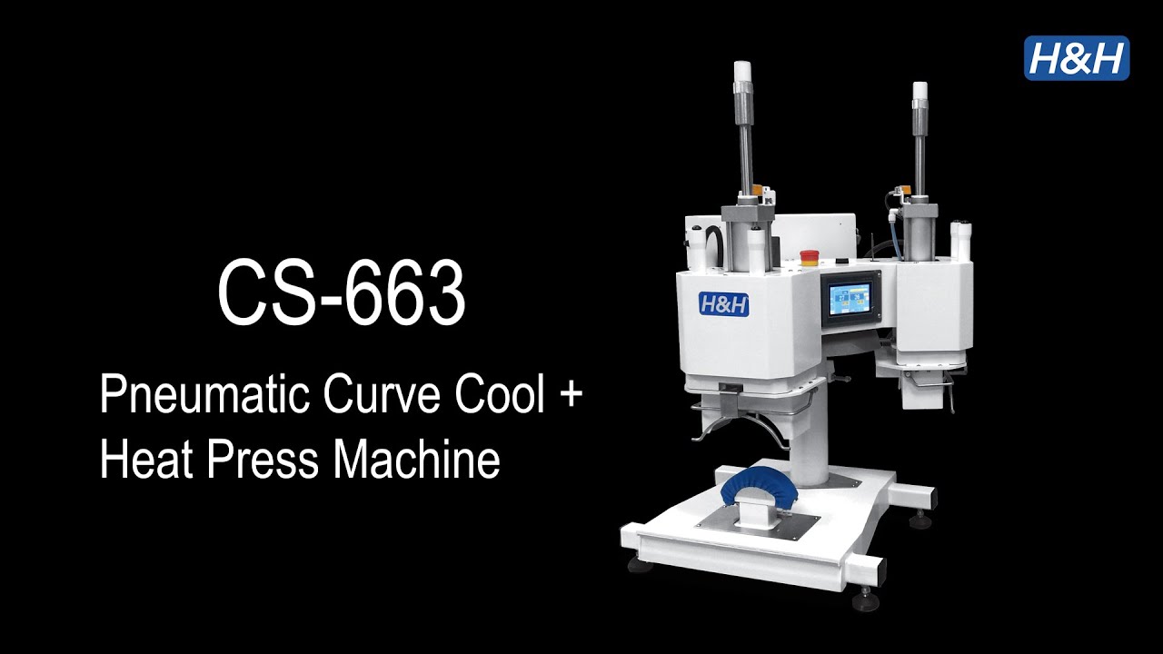 H&H Model CS-663 Pneumatic Curve Cool + Heat Press Machine - YouTube
