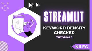 Streamlit Keyword Density Checker Web App | Complete Streamlit Python Course | Tutorial 1