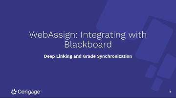 WebAssign/Blackboard: Deep Linking Assignments and Grade Synchronization