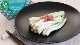 島らっきょうの塩漬け　シャキシャキ食感に独特の辛み