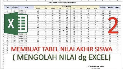TUTORIAL MEMBUAT DAFTAR NILAI SISWA LENGKAP - TUTORIAL EXCEL 2