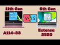Intel Celeron N4500 VS Intel Core i5-6200U. Acer Aspire A114-33 vs Acer Extensa 2520. Boot + Speed.