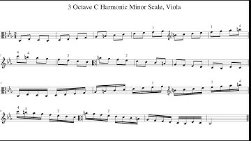3 Octave C Harmonic Minor Scale, Viola