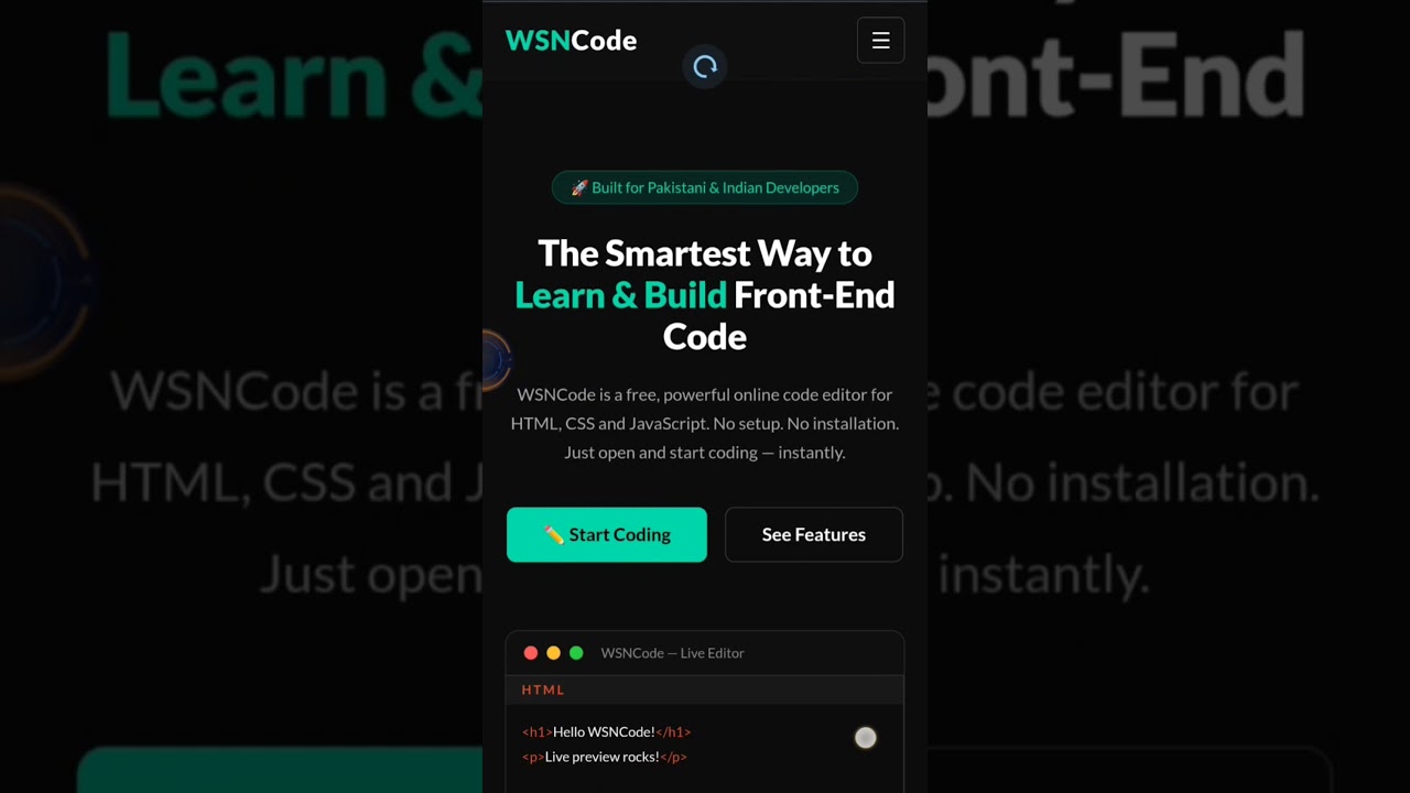 live code editor HTML, CSS AND JAVASCRIPT #coding #programming #tutorial #javasscript #html #htmlcss
