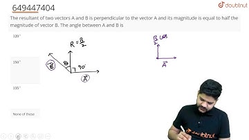 The resultant of two vectors A and B is perpendicular to the vector A and its magnitude is equal...