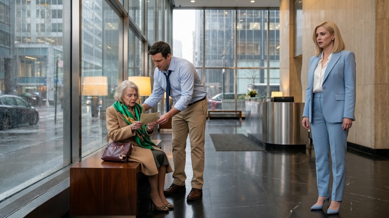 Ich verlor meinen Job, nur weil ich einer alten Frau geholfen habe. Sie saß zitternd in der Lobby unseres Bürogebäudes, und niemand blieb stehen. Ich gab ihr Wasser, half ihr auf, und innerhalb...