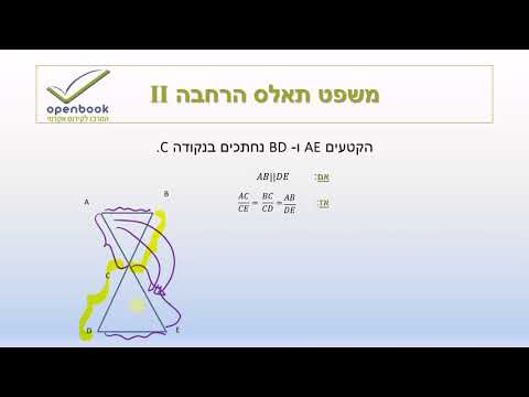 הרחבות משפט תאלס | הרחבה I | הרחבה II | גאומטריה של המישור