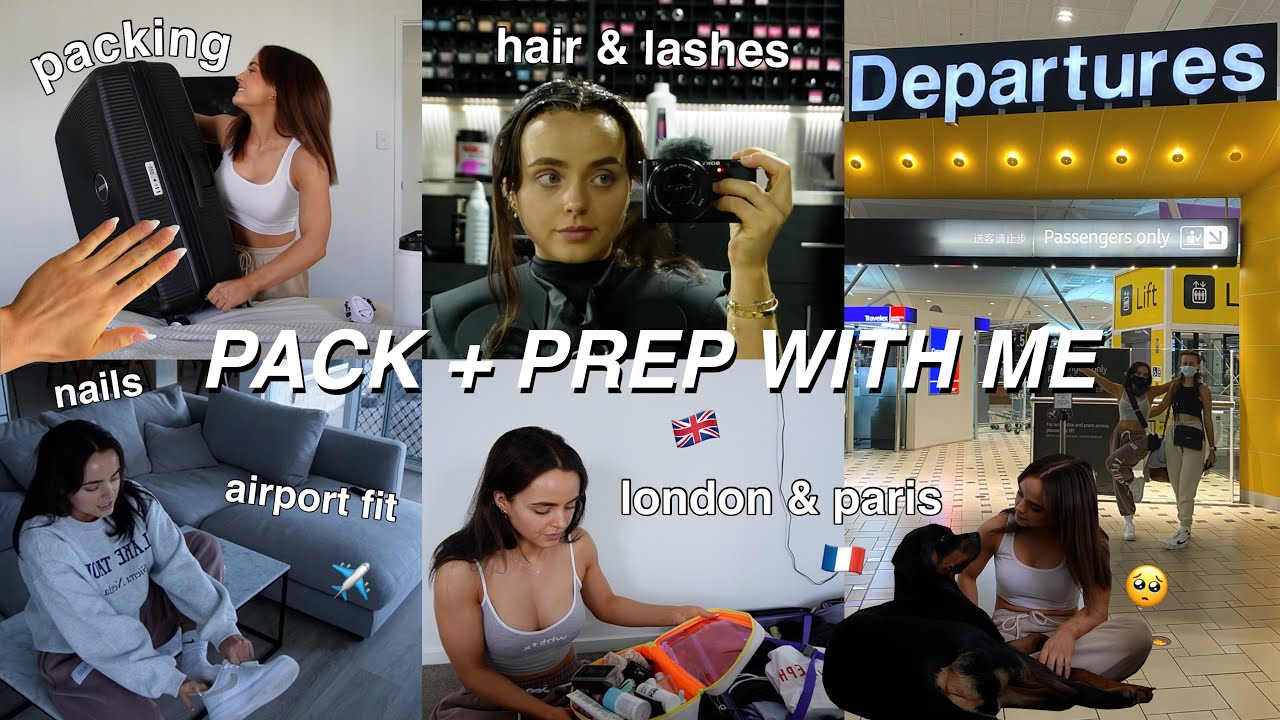 PACK + PREP WITH  ME | LONDON | PARIS | FIRST TRIP IN 2+ YEARS | hair, lashes, tan | Conagh Kathleen