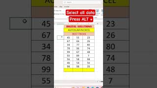 Autosom In Excel with Trick #msexcel #excel #autosum #msexceltipsandtricks #msexceltips  #shortvideo