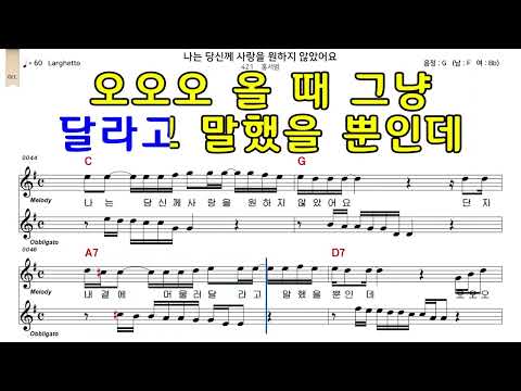 나는당신께사랑을원하지않았어요 홍서범 악보와노래