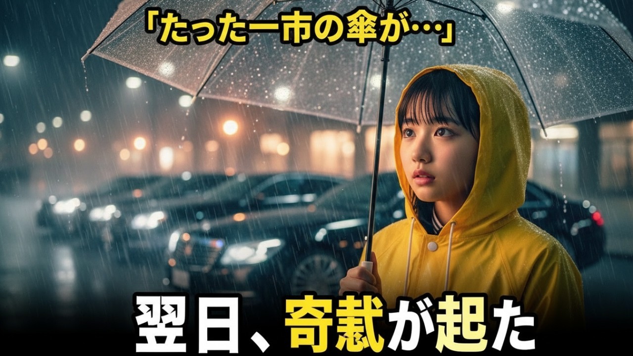 たった一本の傘が奇跡を呼んだ…翌日、学校に現れた黒い高級車の正体とは？