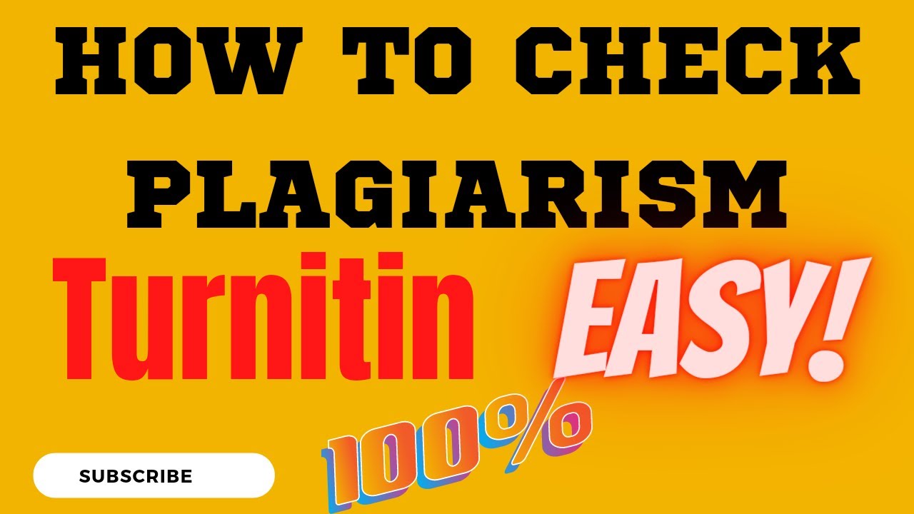 HOW TO CHECK PLAGIARISM I HOW TO USE TURNITIN - YouTube