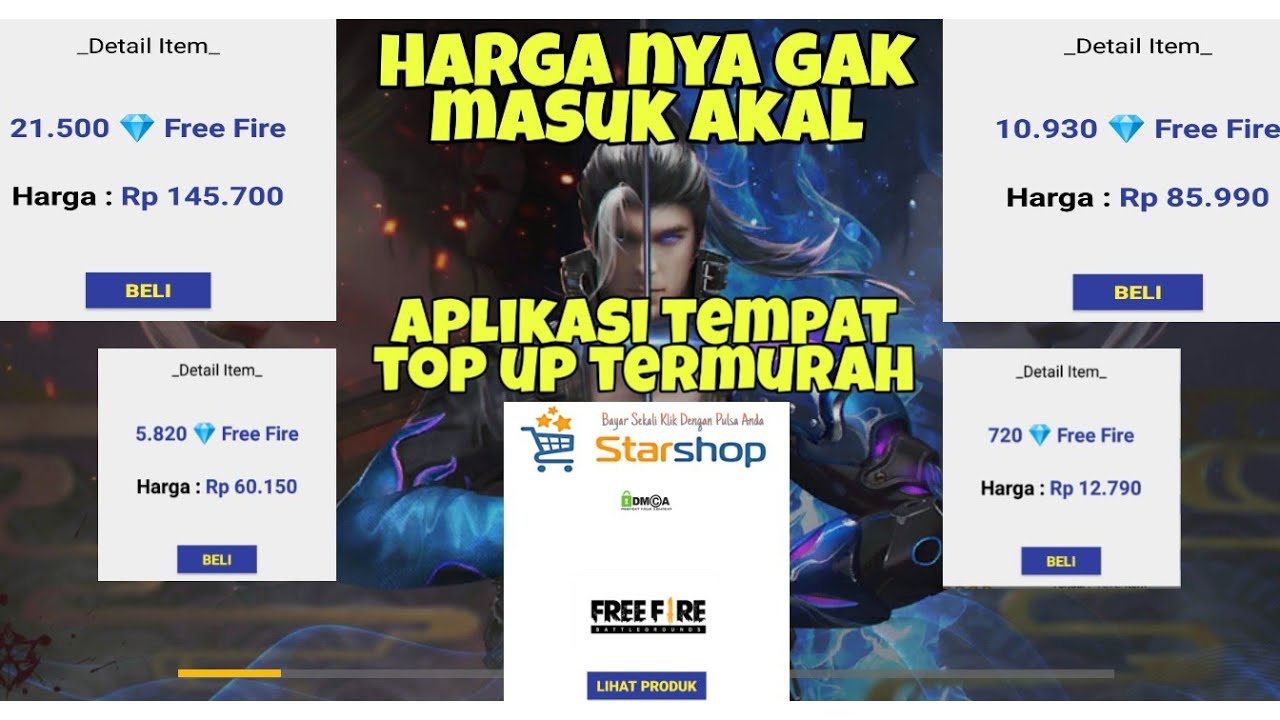 APLIKASI TEMPAT TOP UP DIAMOND FREE FIRE VIA PULSA
