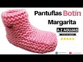🌈 Pantuflas Botín Zapato a Dos Agujas con Lana Doble para Niña 👍 Aprendiendo a Tejer