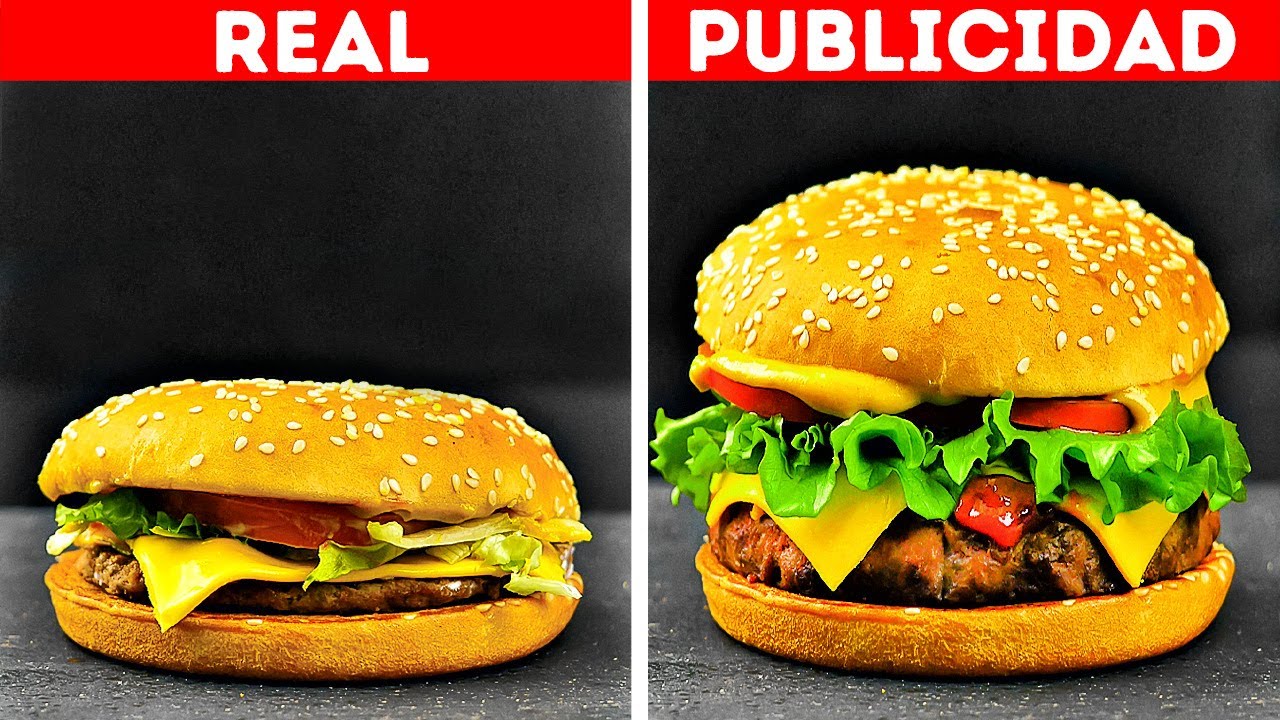 LA COMIDA EN LOS COMERCIALES VS. LA VIDA REAL | Trucos de publicidad para hacer ver la comida rica