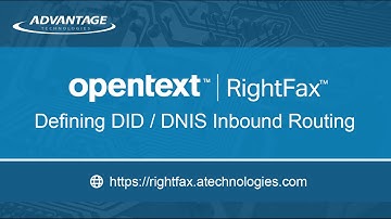Configuring a RightFax System – Defining DID / DNIS Inbound Routing