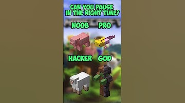 Can you pause in the right time GOD Minecraft? NOOB vs PRO vs Hacker vs GOD!  #shorts #minecraft
