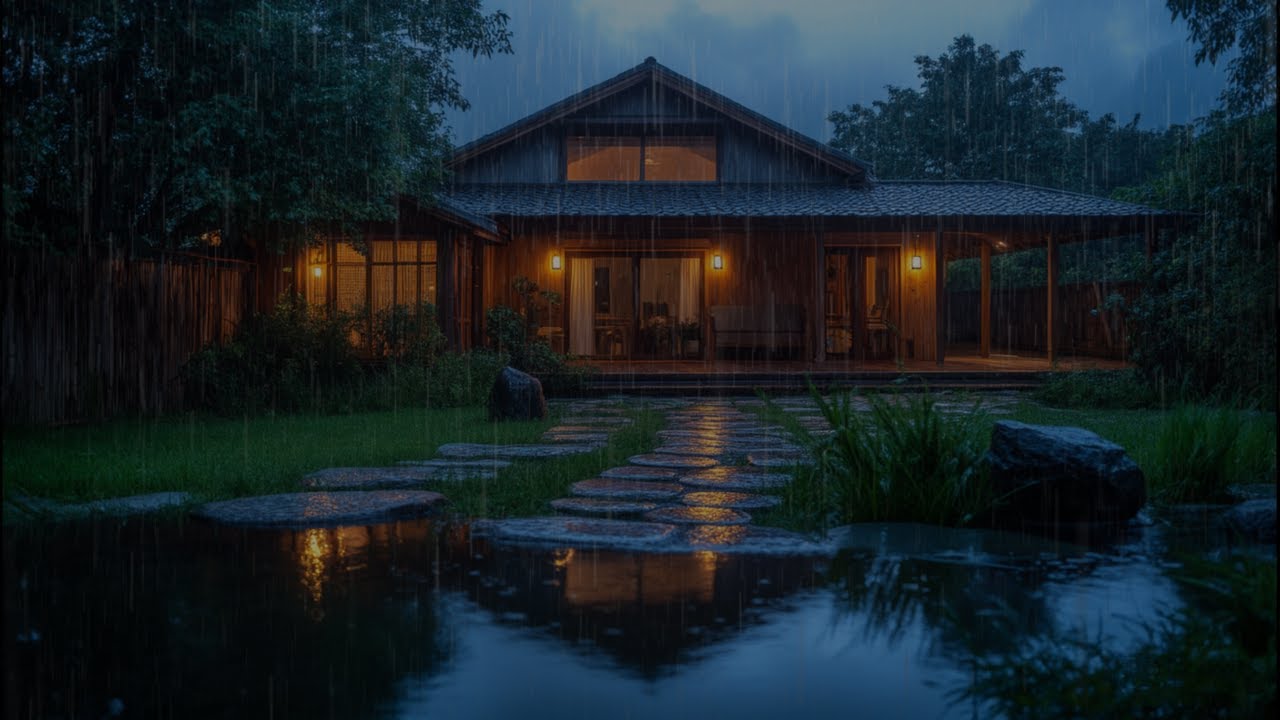 Fall Asleep Fast with Soft Rain and Cricket Sounds | Calm and Peaceful Night