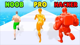 🤢 NOOB vs 😎 PRO vs 😈 HACKER - Muscle Rush - Smash Running | Download App Store APK screenshot 2