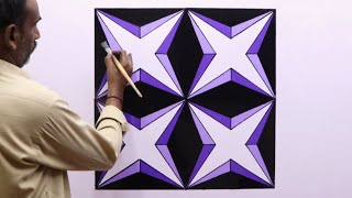 OPTICAL ILLUSION 3D WALL PAINTING  WALL ART PAINTING DECORATION  INTERIOR DESIGN