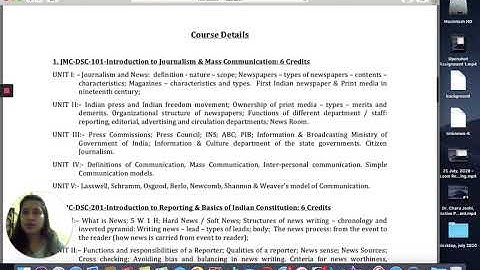CBCS Syllabus, Mass Communication, AUS