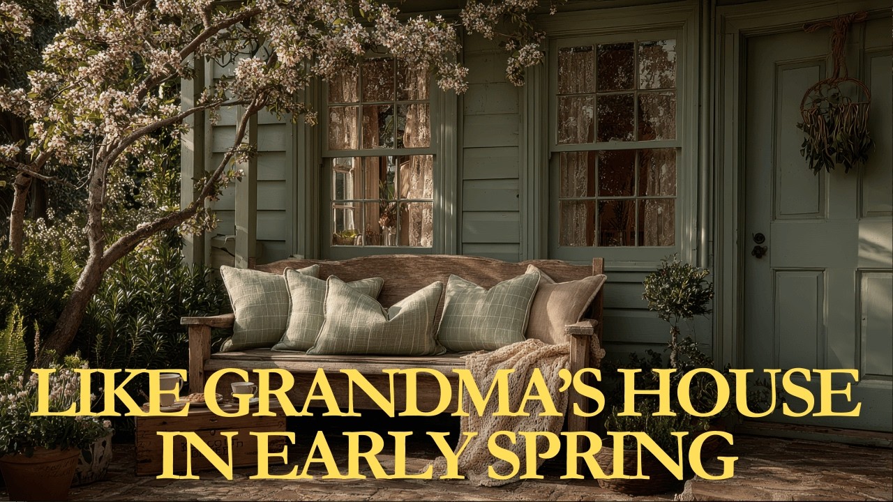 Early Spring English Country Cottage with Gingham Heritage | Gentle Nostalgia with Sunlit Warmth