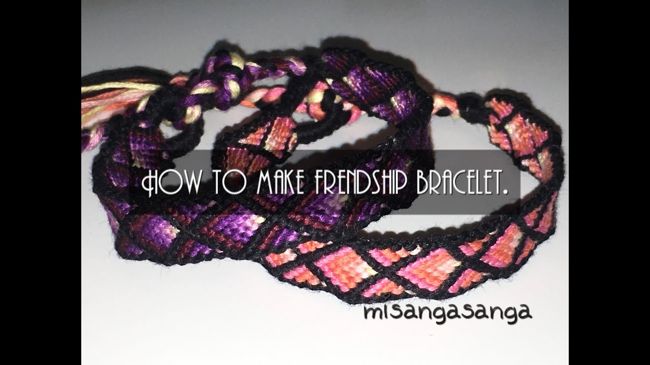 ネイティヴ柄簡単ミサンガの編み方 How To Make Frendship Bracelet Arrow Chevron Diamond Youtube