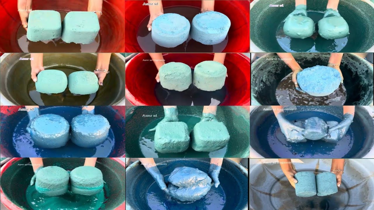 ASMR Edits NonStop Blue💙&Green💚 Colour Texture Crumbling🥰||Video Credit to @ASMRSD.007 ✨💥