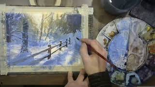 Watercolour Time Lapse: A Snow Scene