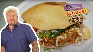 Guy Fieri Eats Tortas From the Taco Bus in Tampa, FL | Diners, DriveIns and Dives | Food Network