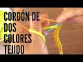 Cordón tejido de dos colores a crochet - Ganchillo