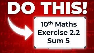 How to solve 10th Maths Exercise 2.2 Sum 5 Latest Syllabus 2026 Tamil Nadu English & Tamil Medium TN