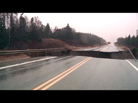 Roads washed out as storm hits Newfoundland