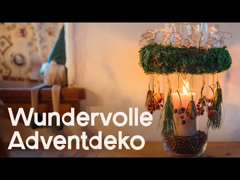 DIY:  Adventliches Windlicht mit Mooskranz und Naturmaterialien für gemütliche Winterabende! 😍 - video from Sonnenerde