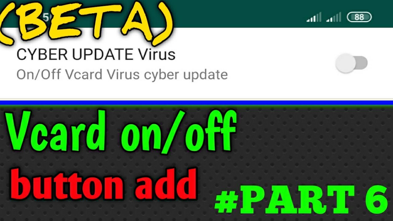 How to add vcard on/off button on your whatsapp