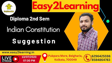 Diploma 2nd Sem | Indian Constitution Suggestion | By Arnab Sir/Easy2Learning