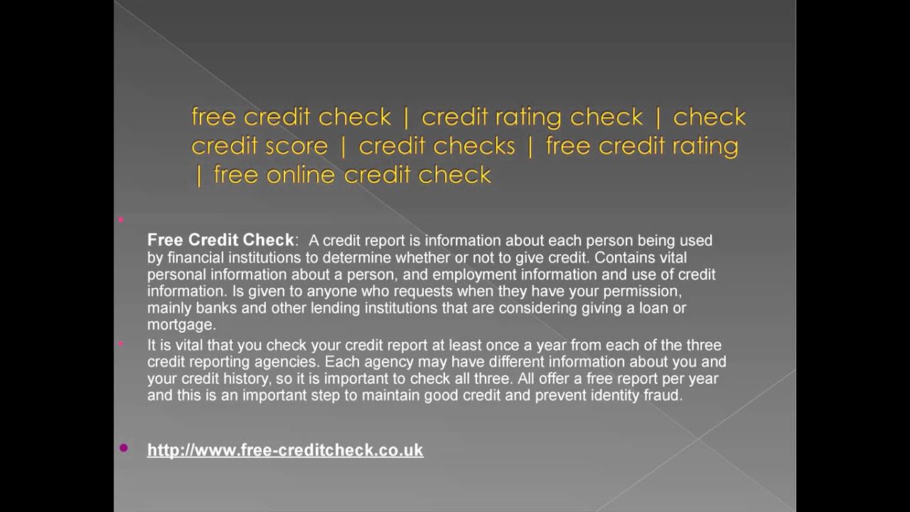 Free Credit Check | Credit Rating Check