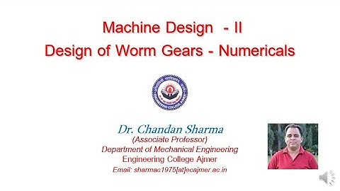 Few Numerical problems on Design of Worm Gears