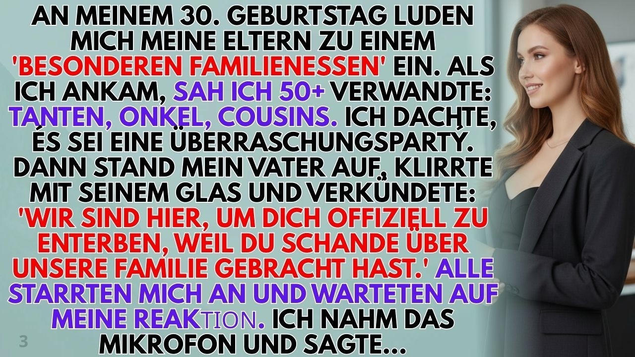 An meinem 30. Geburtstag stand ich vor 53 Verwandten und hörte meinen Vater sagen: „Ingrid Spencer gehört nicht länger zu dieser Familie.“ Meine Mutter legte mir ein Papier hin und befahl:...
