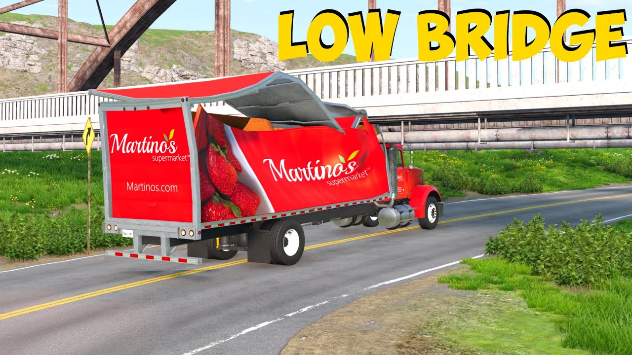 TRUCKS SMASHING INTO BRIDGES CRASH COMPILATION #9 - BEAMNG.DRIVE