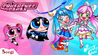 GROWING UP Powerpuff transforms into Hirogaru Sky Precure - Stop Motion Paper