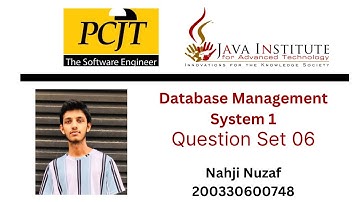 Question Set 06 | Database Management System | Java Institute