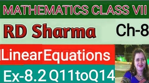 RD Sharma Class VII Maths Class7 RD Sharma Solutions Linear Equations in One Variable Ex8.2 Q11toQ14