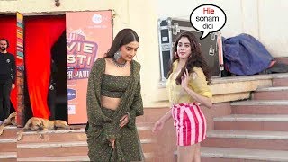 Sonam Kapoor IGNORES Sis'ter Jhanvi Kapoor During Manish Paul's New Show Shoot In Filmcity Studios