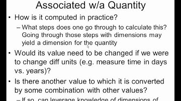 Dimensional Analysis in Dynamic Modeling Nugget 12Seeking hints as to the Dimension