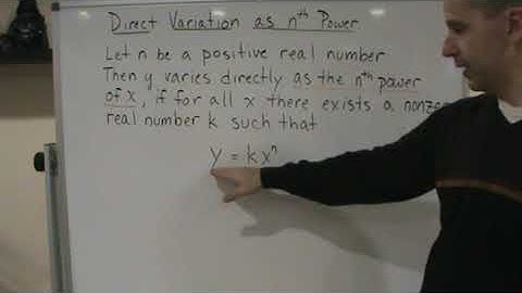 College Algebra   Direct Variation as the nth Power