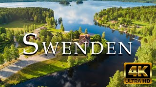 FLYING OVER SWENDEN  (4K UHD) - Calming Music With Wonderful Natural Landscapes For Relaxation