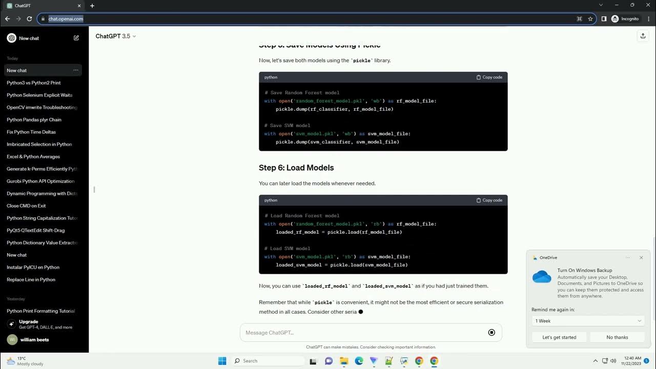 How to save scikit learn multiple classifier models with python pickle